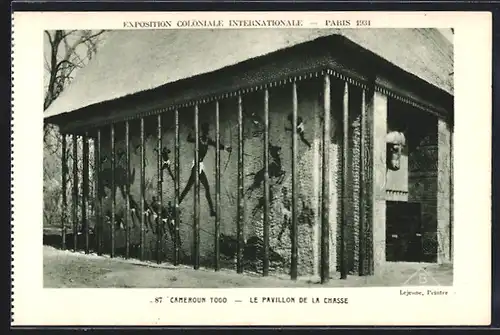 AK Paris, Exposition coloniale internationale 1931, Cameroun, Le Pavillon de la Chasse