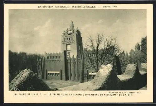 AK Paris, Exposition coloniale internationale 1931, Le Palais vu de la Terrasse supérieure du Restaurant de la O.F.