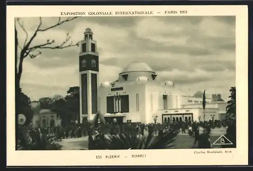 AK Paris, Exposition coloniale internationale 1931, Algerie - Minaret