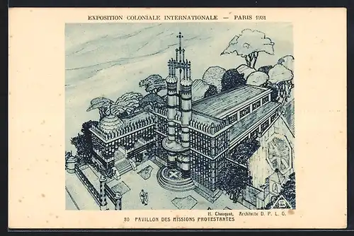 Künstler-AK Paris, Exposition coloniale internationale 1931, Pavillon des Missions Protestantes