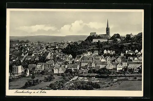 AK Frankenberg a. d. Eder, Teilansicht mit Kirche