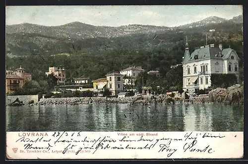 AK Lovrana, Villen am südlichen Strand