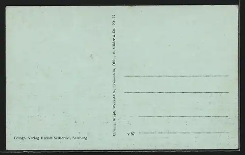 AK Strub, Ortsansicht mit Bergpanorama