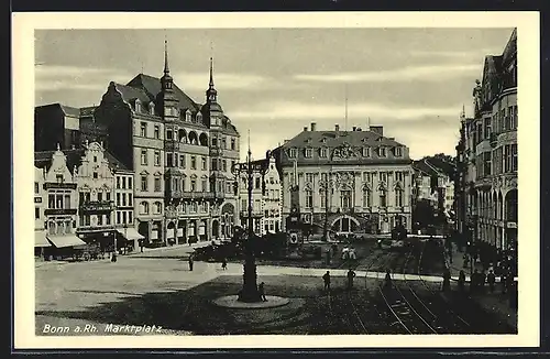 AK Bonn a. Rh., Marktplatz mit Geschäften