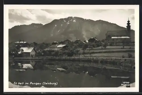 AK Sankt Veit im Pongau, Panorama, Blick zur Kirche