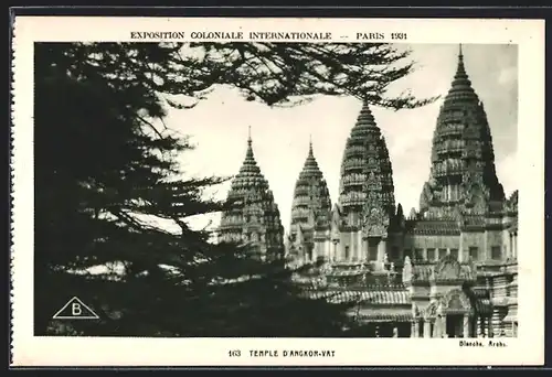 AK Paris, Exposition Coloniale Internationale 1931, Temple d`Angkor-Vat, Ausstellung