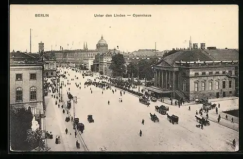 AK Berlin, Unter den Linden mit Opernhaus