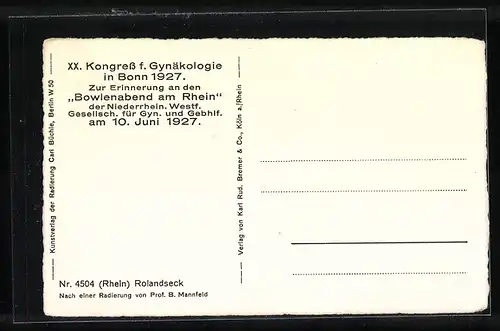 Künstler-AK Rolandseck, Uferpartie mit Blick auf Nonnenwerth und Siebengebirge