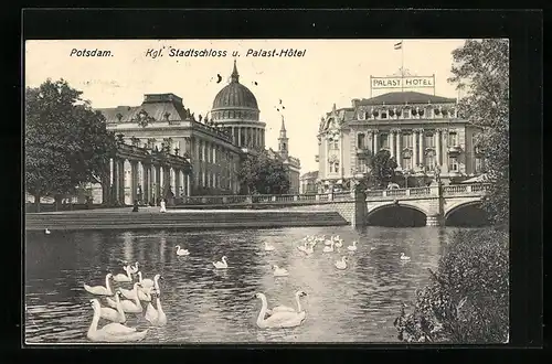 AK Potsdam, Kgl. Stadtschloss und Palast-Hotel