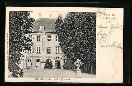 AK Schönhausen /Elbe, Geburtshaus des Fürsten Bismarck