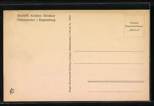 AK Regensburg, Bischöfliches Knaben-Seminar, Obermünster, Innenansicht