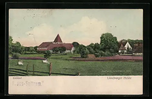 AK Kirchdorf /Lüneburger Heide, Gebäude am Ortsrand
