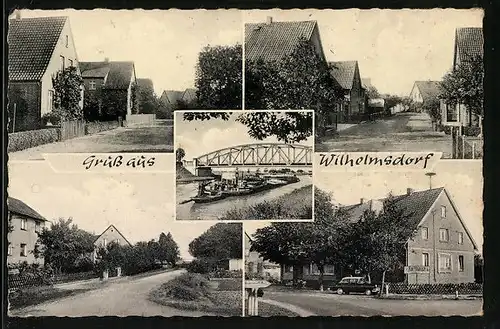 AK Wilhelmsdorf, Gasthaus, Strassenansichten