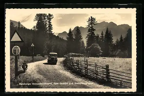 AK Pass Gschütt, Dolomitenstrasse g. d. Dachsteingruppe