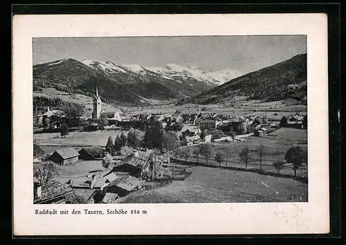 AK Radstadt, Ortsansicht mit Tauern