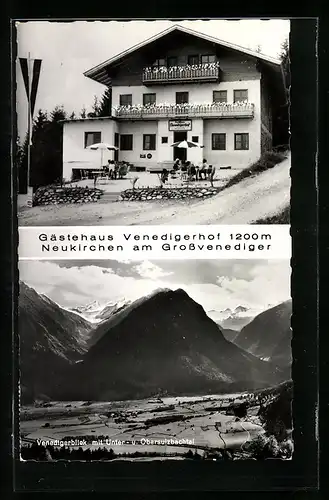 AK Neukirchen, Gästehaus Pension Venedigerhof, Venedigerblick mit Unter -u. Obersulzbachtal