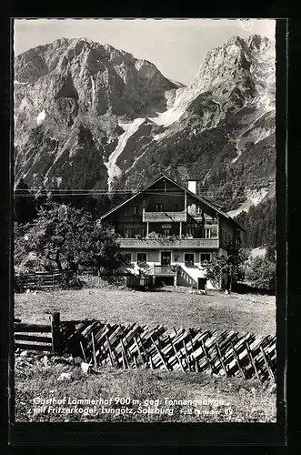 AK St. Martin b. Abtenau, Gasthof Lämmerhof gegen das Tennengebirge