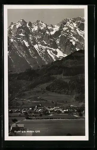 AK Kuchl, Ortsansicht g. d. Hohen Göll