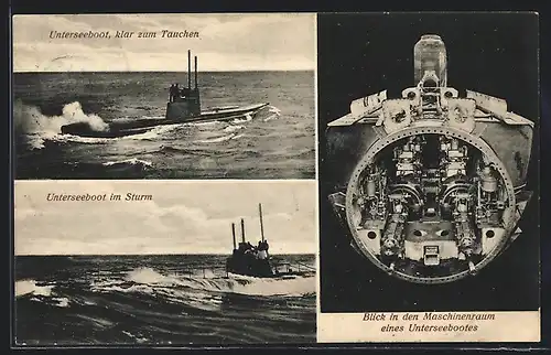 AK U-Boot klar zum Tauchen, Blick in den Maschinenraum