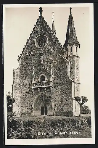 AK Mariasdorf, Vorderansicht der Kirche