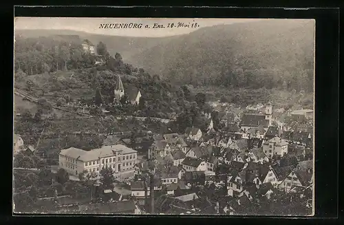 AK Neuenbürg a. Enz., Teilansicht mit Kirche