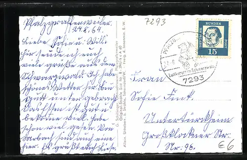 AK Pfalzgrafenweiler i. Schwarzwald, Teilansicht