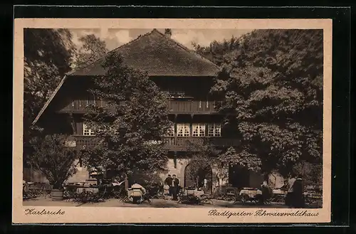 AK Karlsruhe, Stadtgarten Schwarzwaldhaus