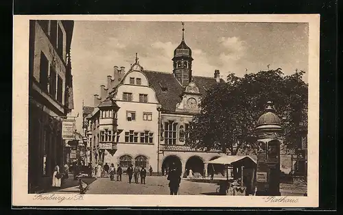 AK Freiburg i. Br., Partie vor dem Rathaus