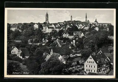 AK Rottweil a. Neckar, Ortsansicht mit Kirchtürmen