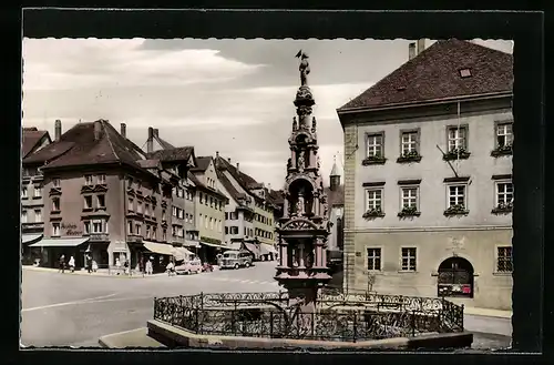 AK Rottweil, Marktbrunnen und Rathaus