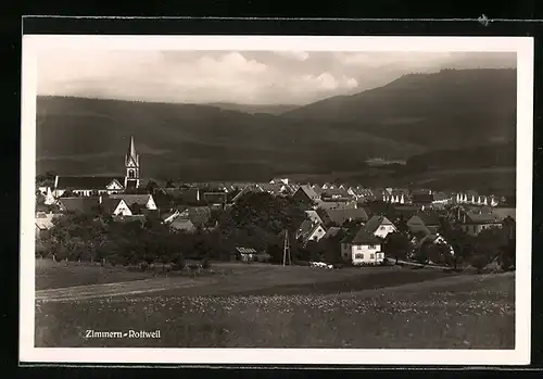 AK Zimmern-Rottweil, Ansicht der Ortschaft und den Umland