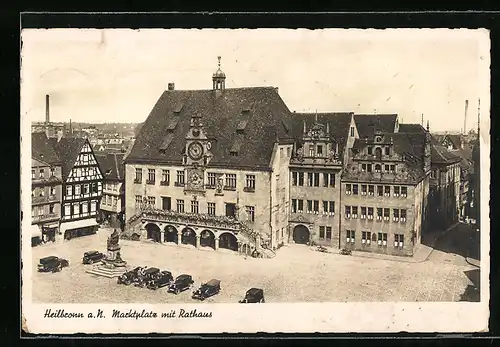 AK Heilbronn a. N., Marktplatz mit Rathaus