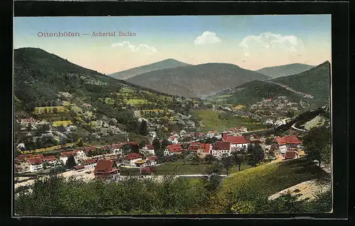 AK Ottenhöfen / Achertal, Blick auf den Ort und ins Tal