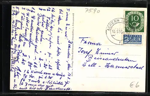 AK Brandmatt i. Schwarzwald, Totalansicht von einem Berg aus