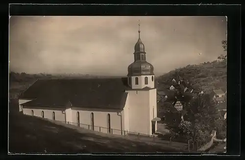 AK Eisental, Kirche mit Blick zur Ortschaft