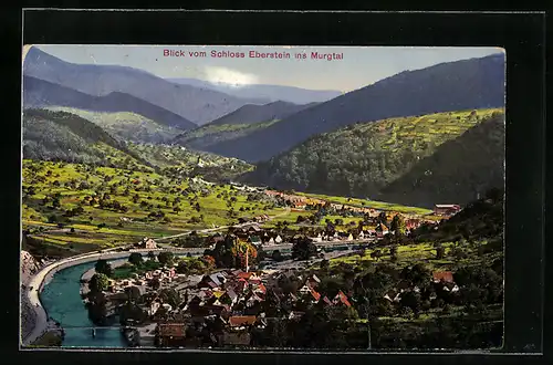 AK Eberstein, Blick vom Schloss Eberstein ins Murgtal