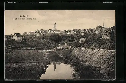 AK Rottweil a. N., Totalansicht von der Brücke aus gesehen