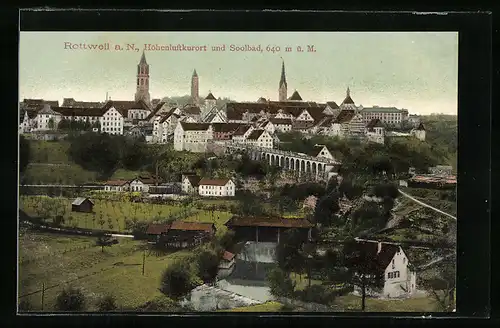 AK Rottweil a. Neckar, Ortsansicht aus der Vogelschau