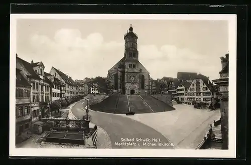 AK Schwäbisch Hall, Marktplatz u. Michaeliskirche