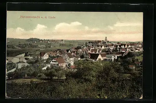 AK Neuenstadt a. d. Linde, Ortsansicht im Frühling