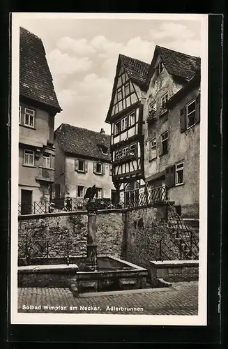 AK Bad Wimpfen am Neckar, Am Adlerbrunnen