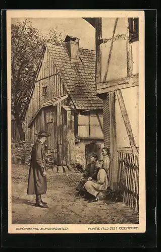 AK Schömberg /Schwarzwald, Partie aus dem Oberdorf