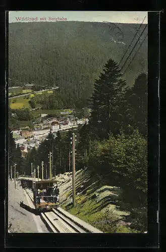AK Wildbad mit Bergbahn