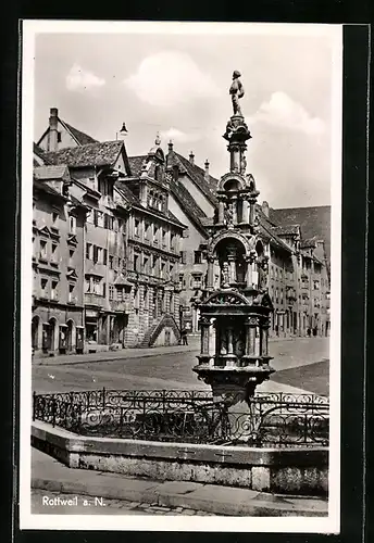 AK Rottweil a. N., Blick auf Marktbrunnen
