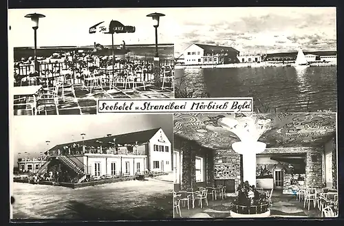 AK Mörbisch, Seehotel und Strandbad, Innenansicht, Terrasse