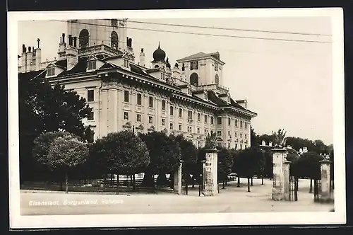 AK Eisenstadt, Strassenpartie mit Schloss