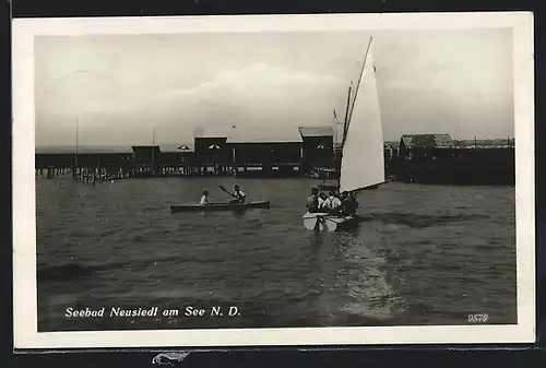 AK Neusiedl am See, Wassersportler auf dem Neusiedlersee