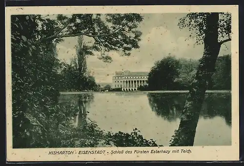 AK Eisenstadt, Schloss des Fürsten Esterhazy mit Teich