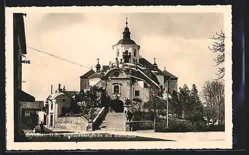 AK Eisenstadt, Partie an der Kalvarienbergkirche mit Haydngrab