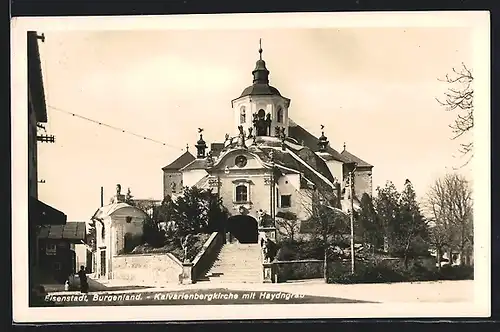 AK Eisenstadt, Partie an der Kalvarienbergkirche mit Haydngrab